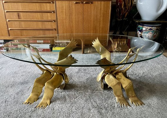 Table with Sculptures of Flying Cranes by Willy Daro, 1970s-OPE-1764690