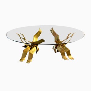 Table with Sculptures of Flying Cranes by Willy Daro, 1970s-OPE-1764690