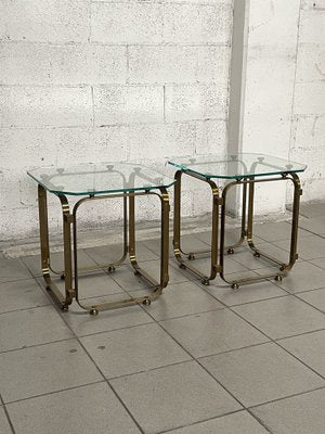 Tables in Brass and Glass, 1970s, Set of 2-JHL-1820799