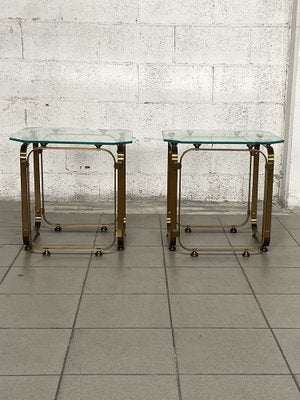 Tables in Brass and Glass, 1970s, Set of 2-JHL-1820799