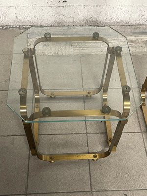 Tables in Brass and Glass, 1970s, Set of 2-JHL-1820799