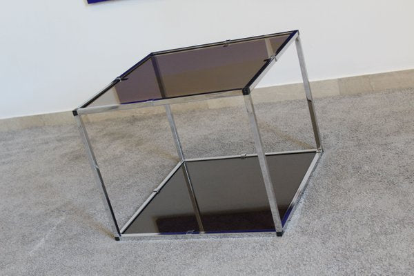 Tables in Chromed Metal and Smoked Glass, Italy, 1970s, Set of 2-OAQ-1417561