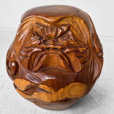 Taishō Keyaki Wood Daruma Figure, Japan, 1920s-DWL-1700507