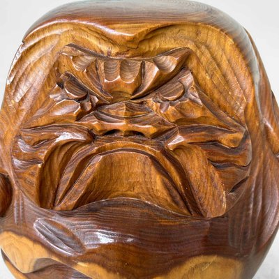 Taishō Keyaki Wood Daruma Figure, Japan, 1920s-DWL-1700507