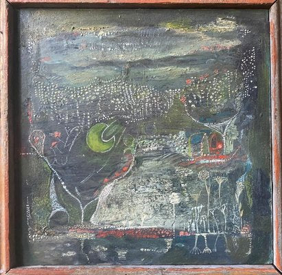 Tako Chanchaleishvili, Green Moon, 2020, Mixed Media, Framed-CHG-1349329