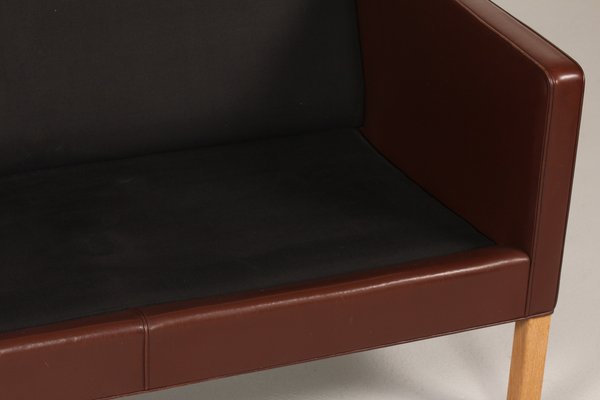 Tall 2432 Wingback Sofa in Brown Leather by Børge Mogensen for Fredericia Stolefabrik, 1970s-QQ-1371889