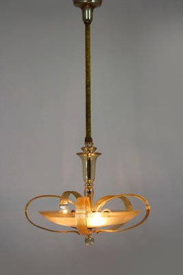 Tall Art Deco Curved Glass Ceiling Light from ESC Zukov, 1940s-WVS-1709167