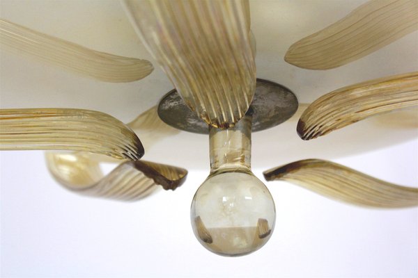 Tall Art Deco Curved Glass Ceiling Light from ESC Zukov, 1940s-WVS-1709167