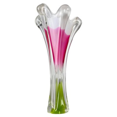 Tall Art Glass Vase by Josef Hospodka for Chribska Glassworks, 1960s-TZ-1028675