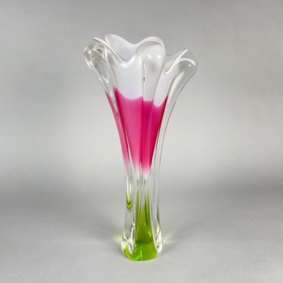 Tall Art Glass Vase by Josef Hospodka for Chribska Glassworks, 1960s-TZ-1028675