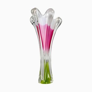 Tall Art Glass Vase by Josef Hospodka for Chribska Glassworks, 1960s-TZ-1028675