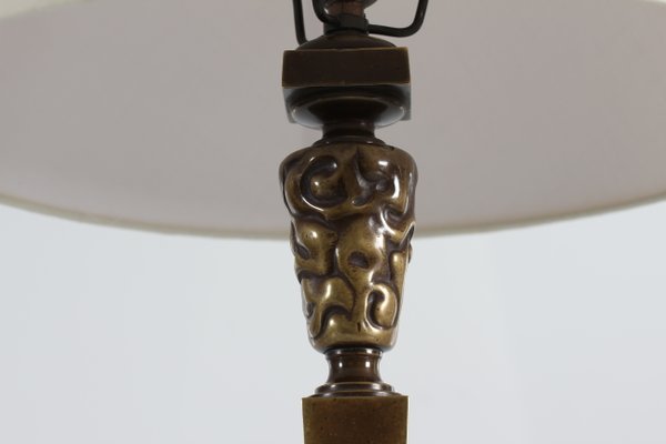 Tall Art Nouveau Patinated Bronze Table Lamp by Thorvald Bindesbøll, Denmark, 1890s-QQ-1375011