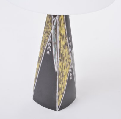 Tall Black Danish Mid-Century Ceramic Table Lamp by Holm Sorensen for Søholm-FN-1029594