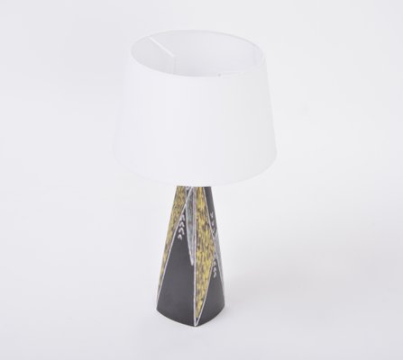 Tall Black Danish Mid-Century Ceramic Table Lamp by Holm Sorensen for Søholm-FN-1029594