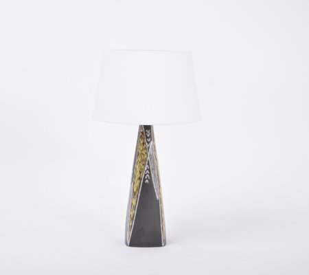 Tall Black Danish Mid-Century Ceramic Table Lamp by Holm Sorensen for Søholm-FN-1029594