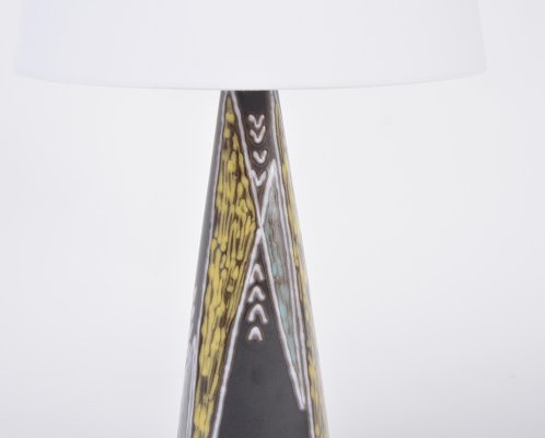 Tall Black Danish Mid-Century Ceramic Table Lamp by Holm Sorensen for Søholm-FN-1029594