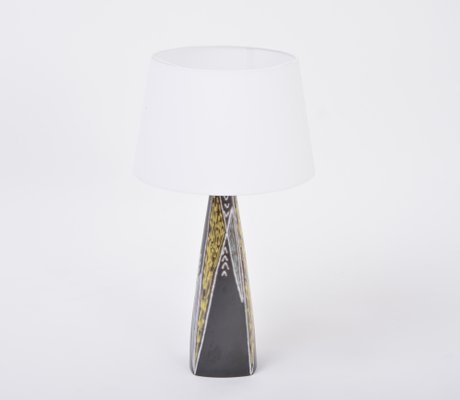 Tall Black Danish Mid-Century Ceramic Table Lamp by Holm Sorensen for Søholm-FN-1029594