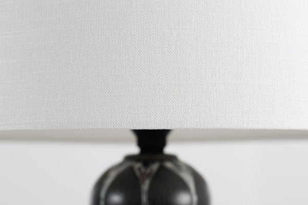 Tall Ceramic Table Lamp with White Shade by Eva & Johannes Andersen, Denmark, 1960s-QQ-1382624