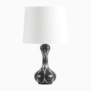 Tall Ceramic Table Lamp with White Shade by Eva & Johannes Andersen, Denmark, 1960s-QQ-1382624