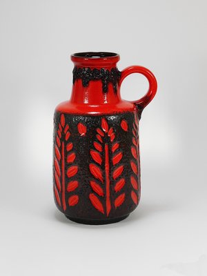 Tall Fat Lava Art Pottery Floor Vase attributed to Scheurich, Western Germany, 1970s-MWV-2031889