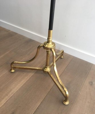 Tall French Black Lacquered & Brass Coat & Hat Rack, 1900s-BA-658669