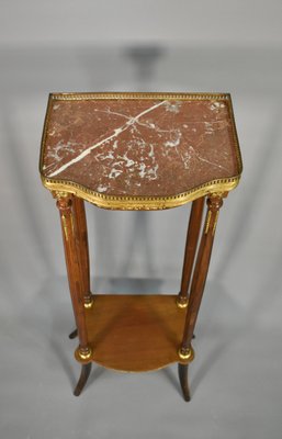 Tall French Louis Xvi Style Marble Bolster Stand, 1890s-CTD-2034699