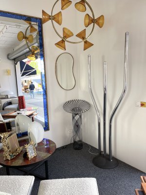 Tall Italian Organ Tube Floor Lamp in Metal Chrome by Reggiani, 1970s-FUE-1248774