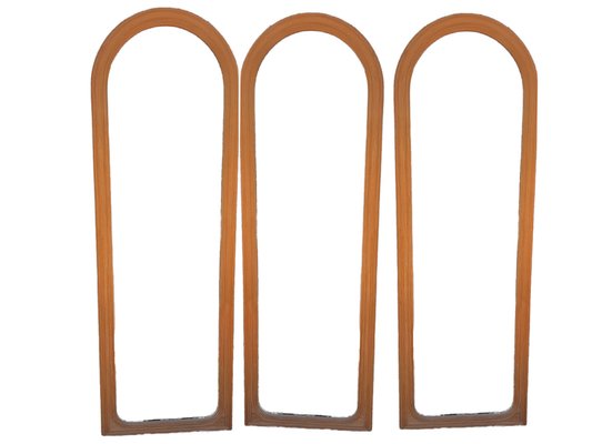 Tall Mid-Century Full Body Mirrors in Bent Bamboo, Italy, 1960s, Set of 3-TCS-1309529