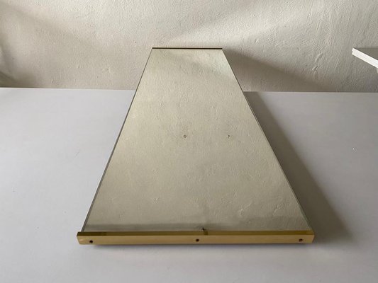 Tall Minimalist Rectangular Dressing Mirror with Gold Metal Frame-RDS-1188658