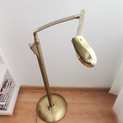 Tall Modernist Golden Height Adjustable Floor Lamp 1970s-SCS-1314115