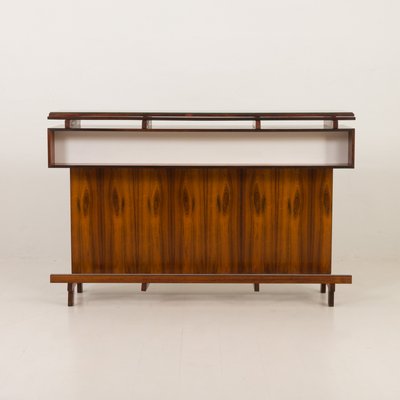 Tall Rosewood Bar with Black Glass Top by Erik Buch for Dyrlund, Denmark, 1960s-UE-2018510