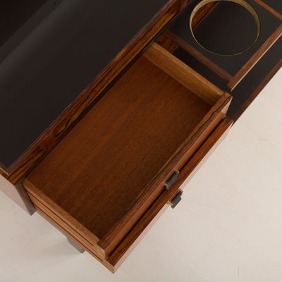 Tall Rosewood Bar with Black Glass Top by Erik Buch for Dyrlund, Denmark, 1960s-UE-2018510