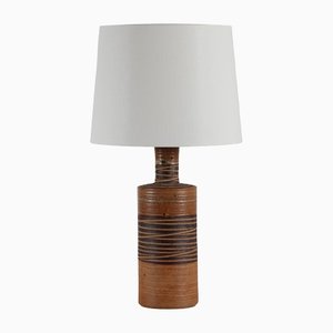 Tall Rustic Stoneware Table Lamp in Brutalist Style by Tue Poulsen, Denmark, 1970s-QQ-1426148