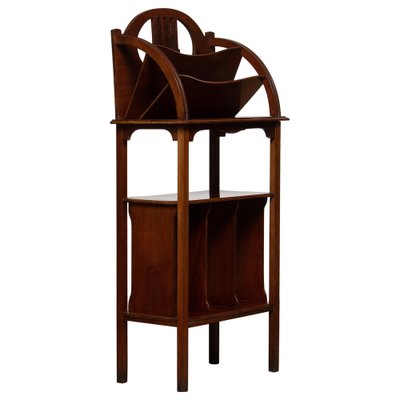 Tall Scandinavian Art Nouveau Magazine Rack in Mahogany, 1910-JE-987168