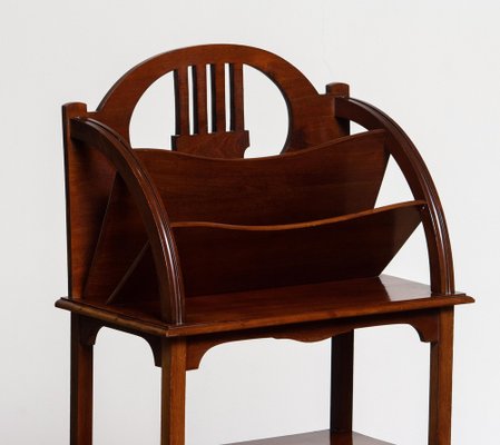 Tall Scandinavian Art Nouveau Magazine Rack in Mahogany, 1910-JE-987168