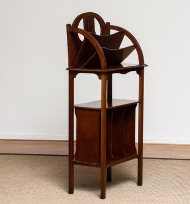 Tall Scandinavian Art Nouveau Magazine Rack in Mahogany, 1910-JE-987168