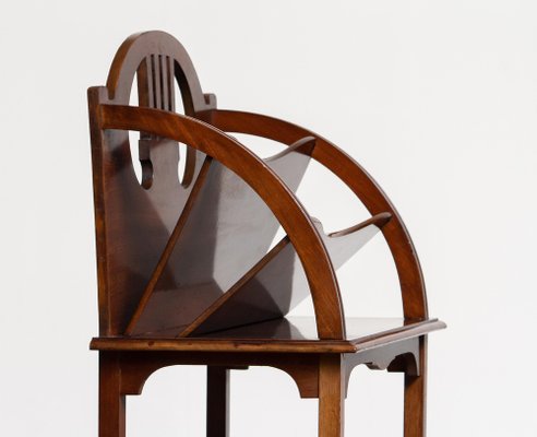 Tall Scandinavian Art Nouveau Magazine Rack in Mahogany, 1910-JE-987168