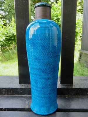 Tall Turquoise Bottle Vase by Nils Kahler, Denmark, 1965-AC-1078442