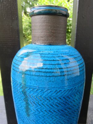 Tall Turquoise Bottle Vase by Nils Kahler, Denmark, 1965-AC-1078442