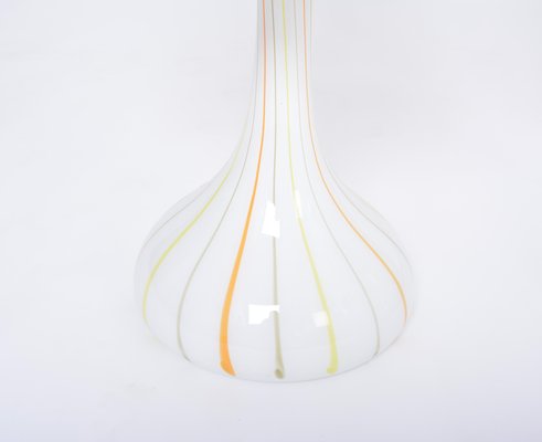 Tall White Glass Model Candy Table Lamps attributed to Holmegaard, 1970s, Set of 2-FN-1394572