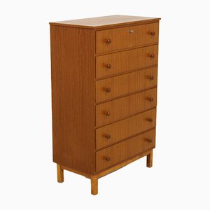 Tallboy Chiffonnier Chest of Drawers in Teak, Sweden, 1960s-GEK-963819