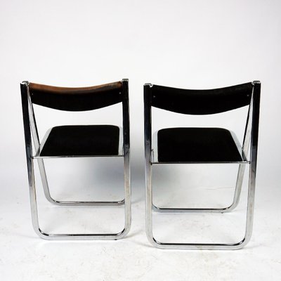 Tamara Folding Chairs in Chrome and Velvet attributed to Arrben, Italy, 1970s, Set of 2-MH-1786036