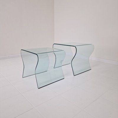 Tango Glass Nesting Table Set by Fabio Di Bartolomei for Fiam Italia, Set of 2-RQL-2027222