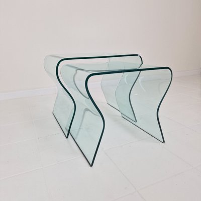 Tango Glass Nesting Table Set by Fabio Di Bartolomei for Fiam Italia, Set of 2-RQL-2027222