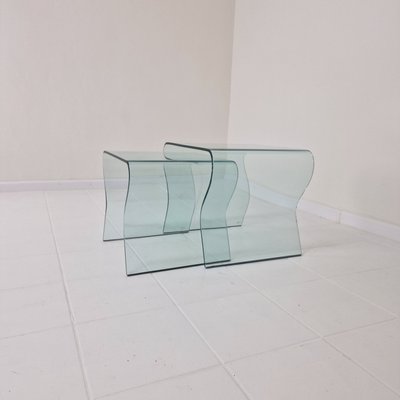 Tango Glass Nesting Table Set by Fabio Di Bartolomei for Fiam Italia, Set of 2-RQL-2027222