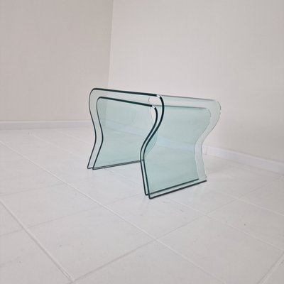 Tango Glass Nesting Table Set by Fabio Di Bartolomei for Fiam Italia, Set of 2-RQL-2027222