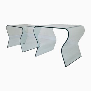 Tango Glass Nesting Table Set by Fabio Di Bartolomei for Fiam Italia, Set of 2-RQL-2027222