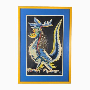 Tapestry with Stencil of Rooster by Jean Lurçat, 20th Century-QKG-1758617