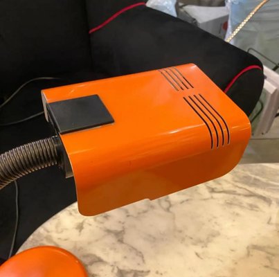 Targetti Space Age Orange and Black Italian Table Lamp, 1970s-NMK-1299659