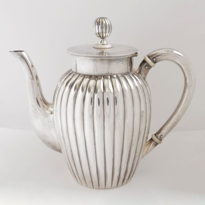 Tea, Coffee, Milk and Sugar Service in Silver from the Gratschew Brothers, St. Petersberg, Russia, 1890s, Set of 4-GCQ-1420378